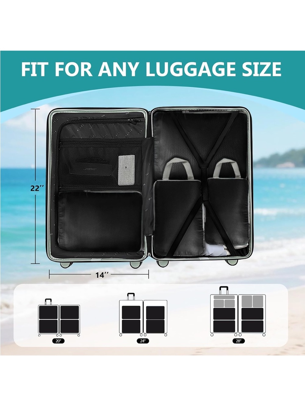 Travel Packing Compression Cubes-4 Pc - Picture 6 of 6